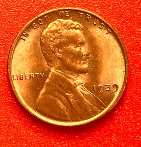 1939-P Lincoln Wheat Cent Penny GEM RED BU From an Original Bank Roll