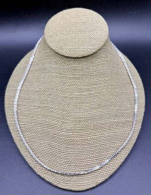Schwere italienische 925 Sterlingsilber 3D griechische Schlüsselbox Gliederkette 15,6 g SNA Italien