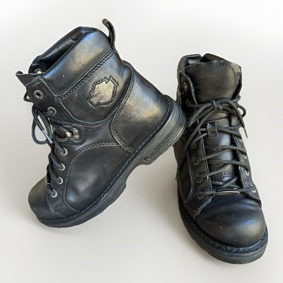 90s ハーレーダビッドソン　ウエスタンブーツ Vintage Harley Davidson Spell Out Boots Womens Sz 9 Black Leather