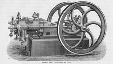 CROSSLEY BROS Twin Cylinder Gas Engine Antique Print 1884