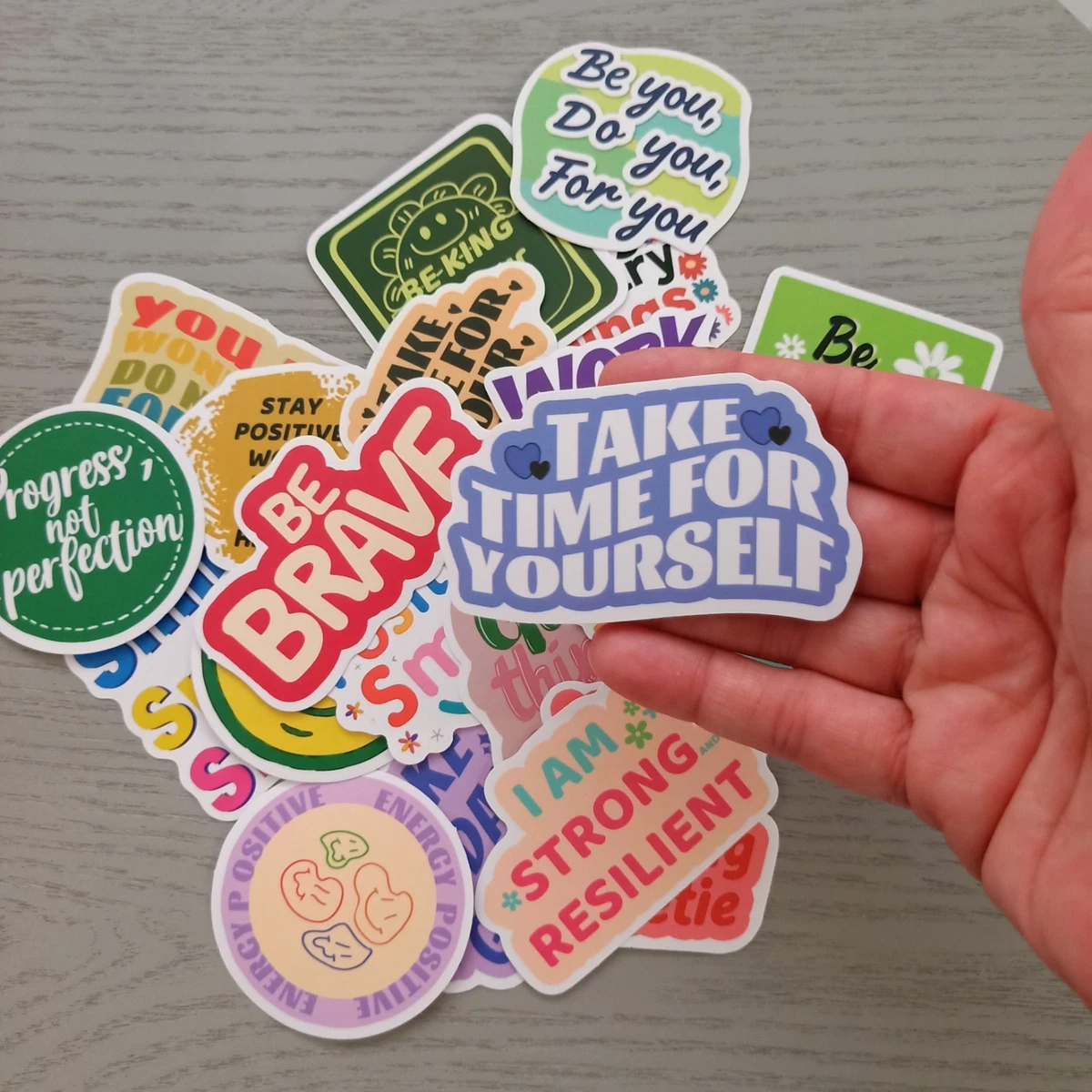 25pc Positive Encouragement Stickers Scrapbook Craft AUS Free Postage B