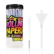 Pre Rolled Cones 100Pcs Glass Cones Rolling Paper King Size Ultra-thin 108mm