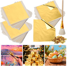 Gold Leaf Sheets for Art and Crafts, 3.5 Inch, 300 Pieces, Resin Nails Furniture