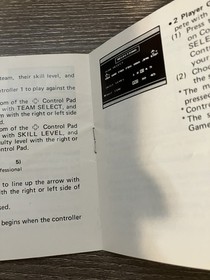 Soccer manual Nintendo NES 