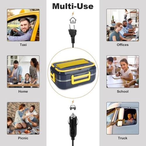 2x Elektrische Lunchbox 2in1 für Auto/LKW und Büro 12V 24V 220V Speisenwärmer - Bild 17 von 18