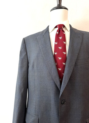 Joseph Abboud Limited Suit Jacket 44L Long Lanificio Gray Plaid Super 100's Peak