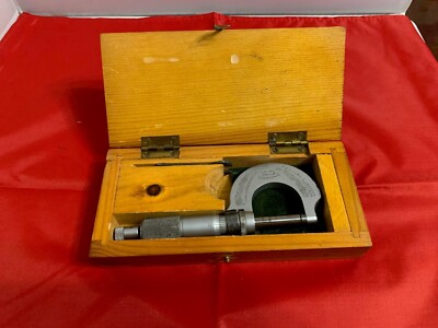 Vintage Moore and Wright Mikrometer mit Holzbox plus Schraubenschlüssel No96ISB