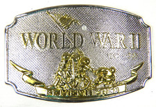 Belt Buckle World War II Remembered Iwo Jima 1941-1945 Gold/Silver Metal 1992