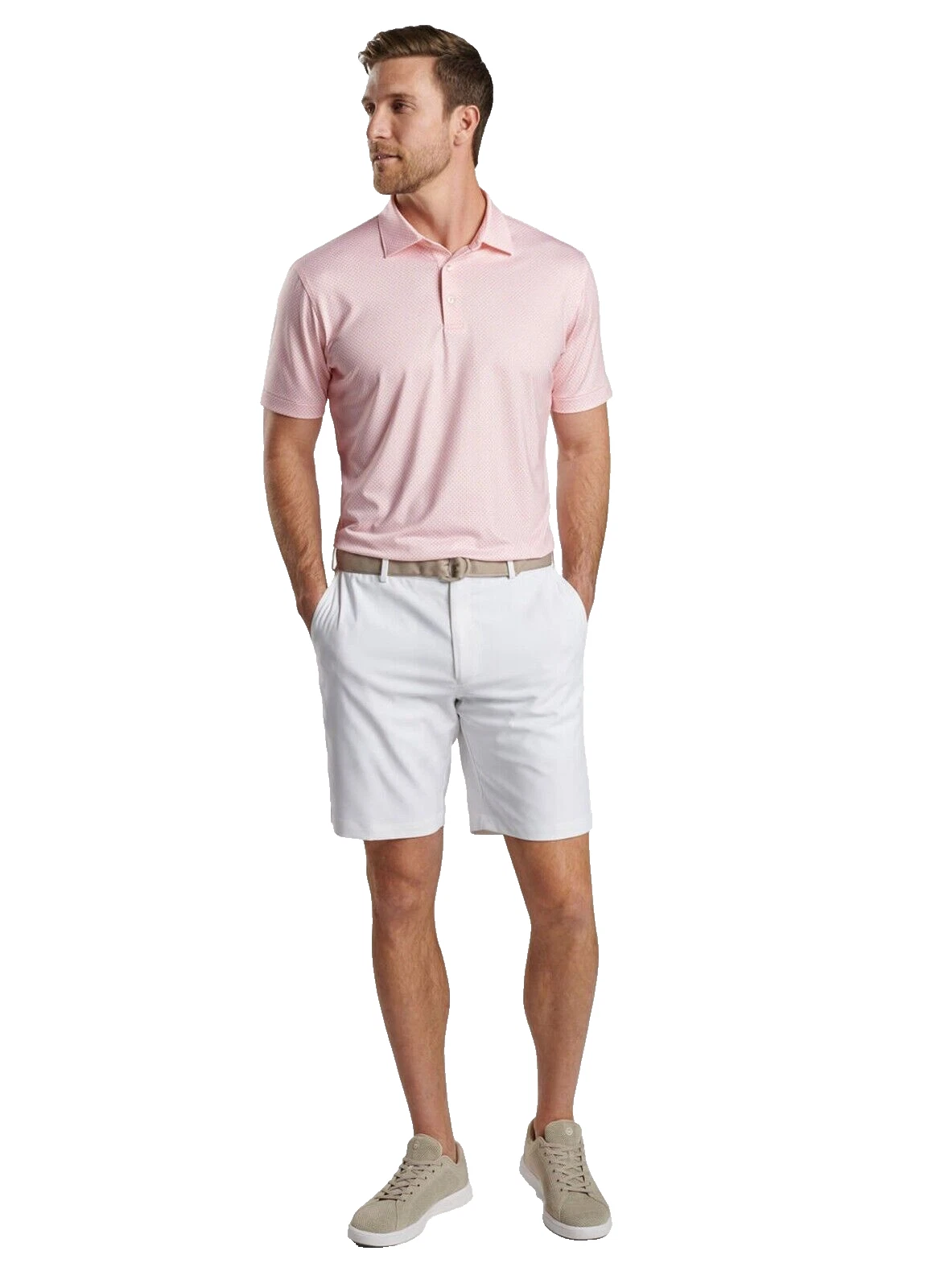 Peter Miller MEOEB82 Mens White Mid Rise Salem Performance Chino Shorts Size 40