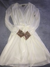 Asos White Chiffon v necks Dress