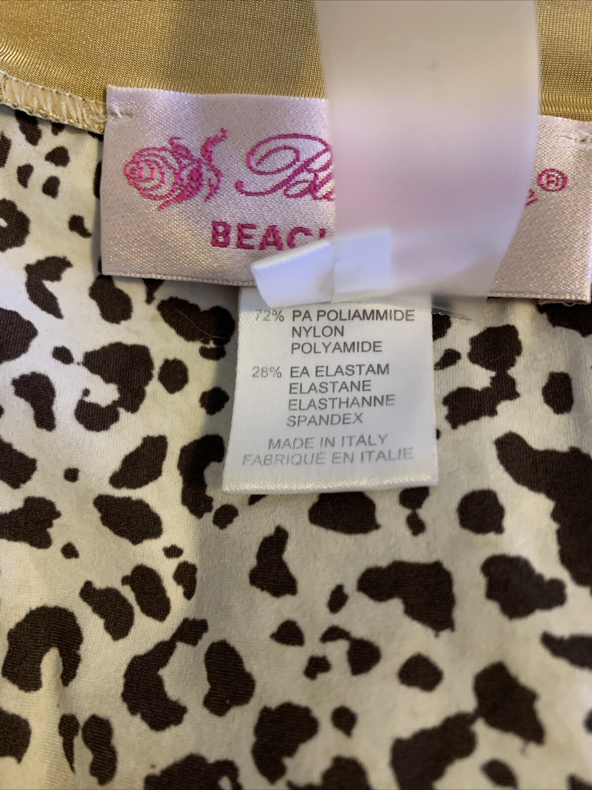 Blumarine Beachwear Women’s Leopard Print Size XL 48 V - Neck Top Short Sleeve image 4