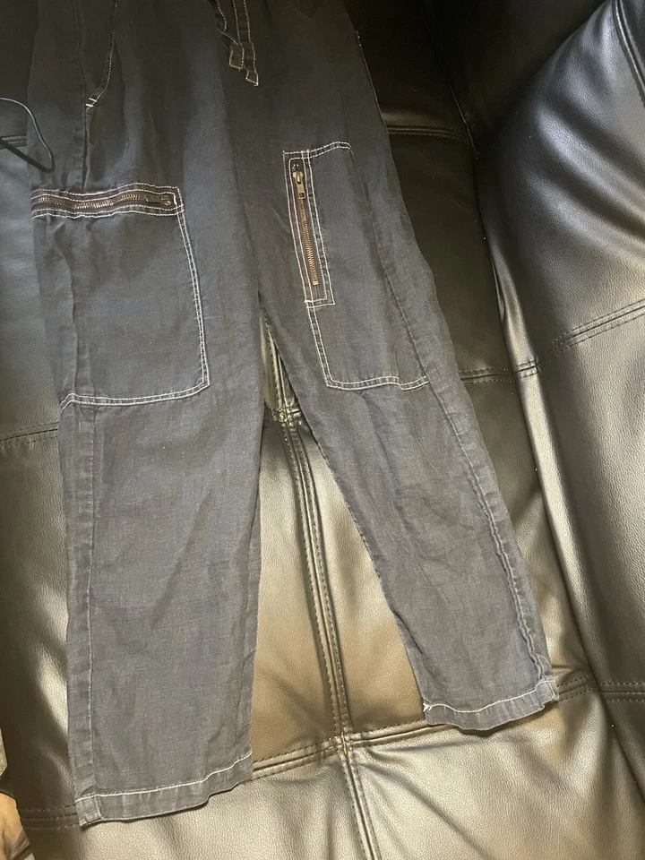 Mono de una pieza CURRENT/ELLIOTT 100 % lino gris oscuro talla 1 precio de venta sugerido por el fabricante canadiense $395 Foto 4 de 4