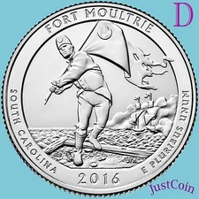 2016-D FORT MOULTRIE SUMTER NATIONAL MONUMENT QUARTER UNCIRCULATED