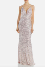 Aqua Women's Pink Sequined Long Prom Evening Dress Gown Size 8