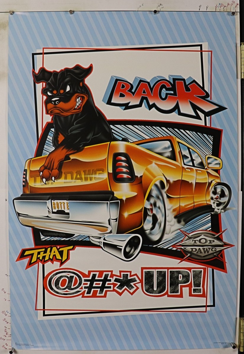 Top Dawg Rottweiler Gangsters Lowrider Car Urban Style Art Poster