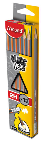 Maped Black Peps Bleistifte mit Radierer Gummi verpackt - HB, 2H, 2B - Bild 2 von 10
