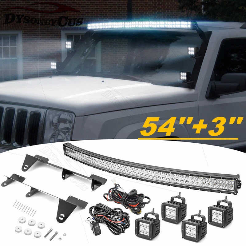 Fit 2005 2010 Jeep Commander XK 300W LED Light Bar 4 24W Pods