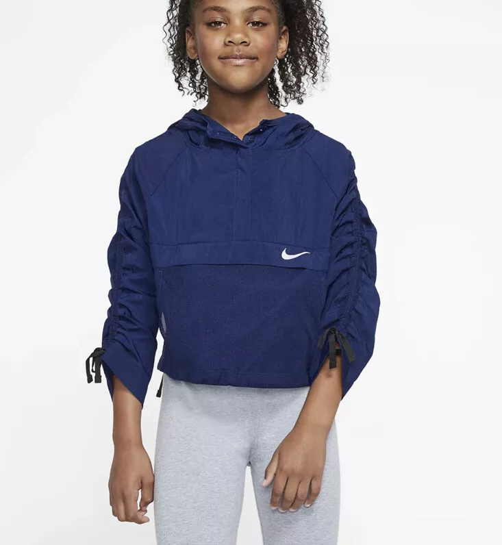 arbusto harina utilizar NIKE GIRLS HIP PACK PACKABLE JACKET BLUE REFLECTIVE BV2845-498 M 10-12  YEARS | eBay