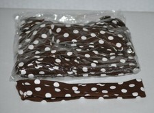 Fabric Headbands Pack of 10 Brown with White Dots Stretchy