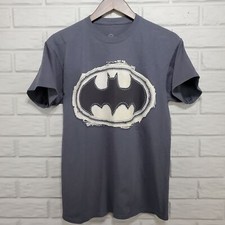 DC Comics T-Shirt Boys Medium Dark Gray Batman Graphic Print Short Sleeved