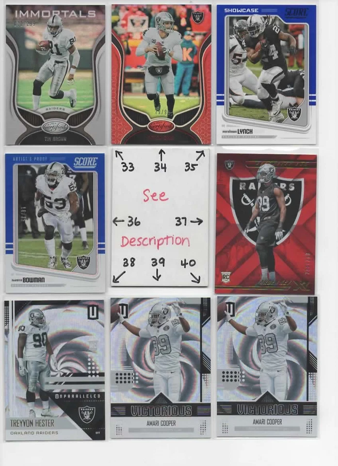 Oakland Las Vegas Raiders LOADED U-PICK Serial #'d JERSEY AUTO Rookies CARR MACK - Image 4 of 4