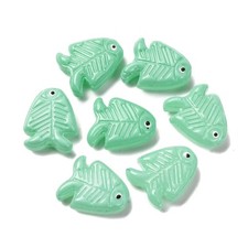 20pcs Handmade Lampwork Fish Beads Green Ocean Fish Glass Beads for DIY Jewelry