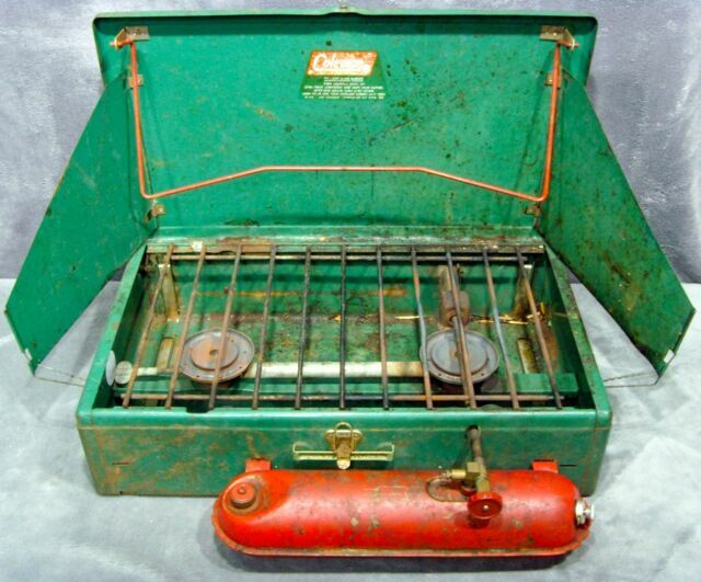 Vintage Coleman Model 413F 2 Burner Camp Stove Working for sale online