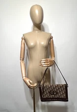 Vtg Christian Dior 70s/80s Brown Monogram CD Logo Bag