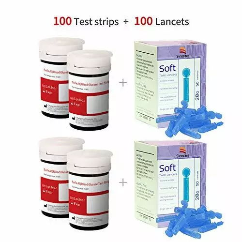 Sinocare Safe AQ Smart Diabetes Test Blood Glucose Monitor+50/100Strips - Picture 31 of 43