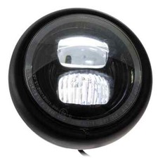 LED Headlight "Pearl" 5-3/4" Black Matte Motorcycle Universal E-Certified