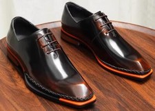 New British genuine leather glossy business formal leather shoes Soft lace-up