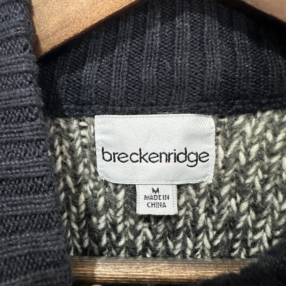 Breckenridge Cardigan Womens Medium Black Embroidered Wool Blend Full Zip Luxury - Image 2 of 4