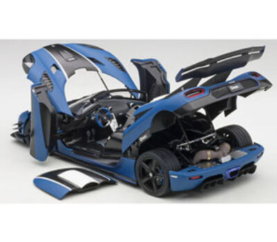 Koenigsegg One Matte Blue Carbon Black White 1/18 AUTOart Mini