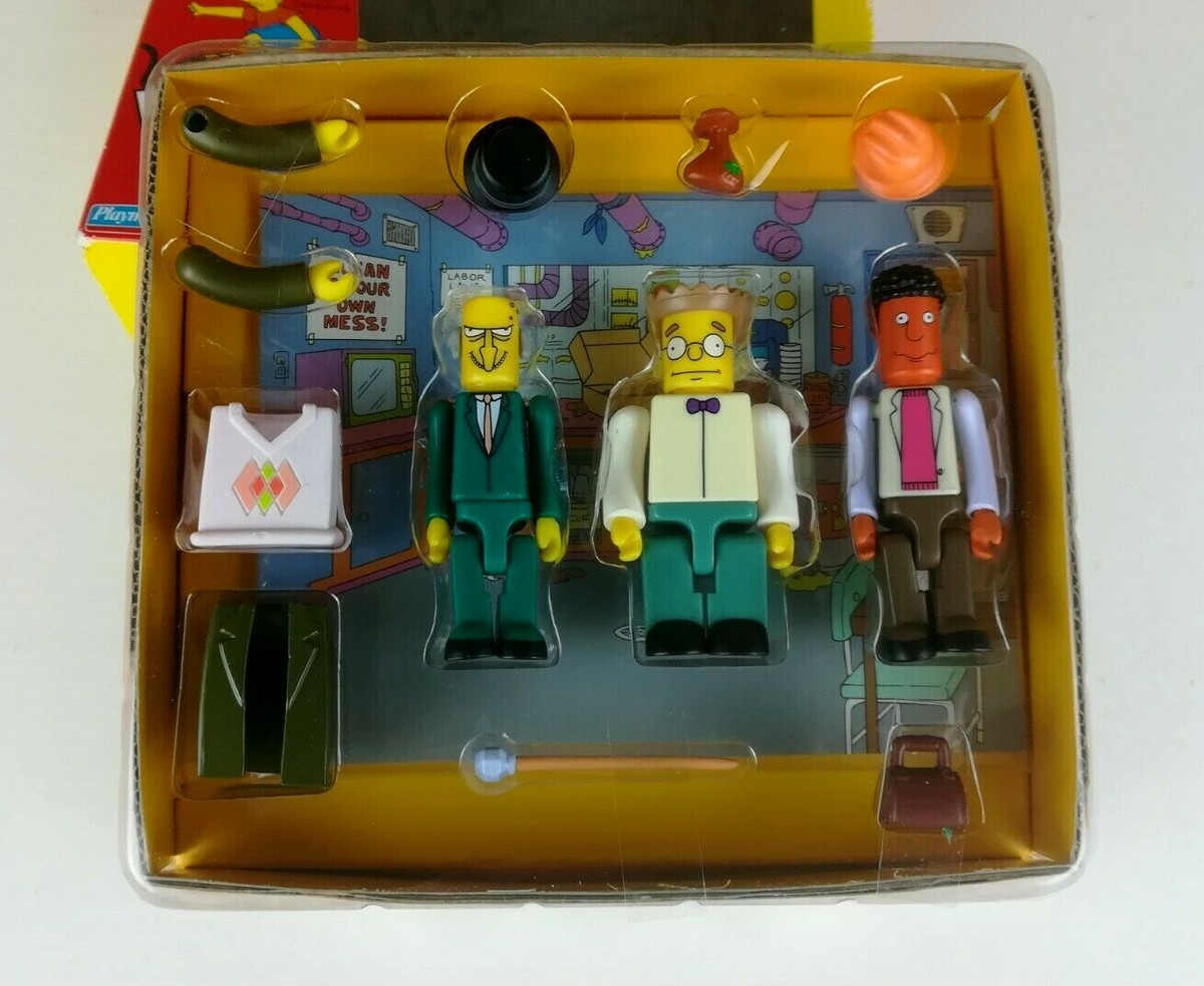 The Simpson's Blocko BURNS, SMITHERS, CARL Playmates 3 Figure Set