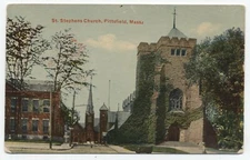 MA ~ St Stephens w/ Ivy PITTSFIELD Massachusetts c1909 Berkshire Co Postcard