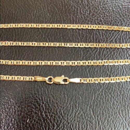 "Collar de cadena marinero de oro blanco fino fino sólido de 14 k 18"" 20"" 22"" 24" - Imagen 3 de 9