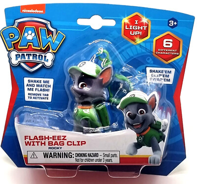 Paw Patrol Flash-EEZ with Bag Clip mit LED  Figur Rocky