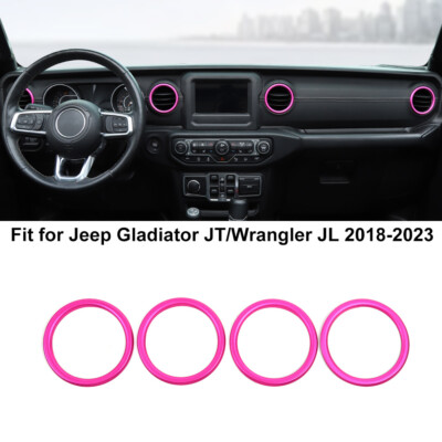 Aluminum Alloy Dash Air Outlet Vent Trim Cover Bezel For Jeep Wrangler JL JT 18+