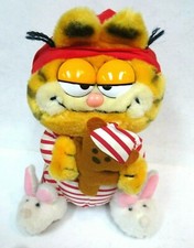 Vintage Garfield Stuffed 1981 Dakin 9" Bedtime Doll w/Pookie Bear Slippers