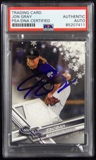 Jon Gray Rockies Signed 2017 Topps Holiday Relic Card #R-JG PSA Authenticated