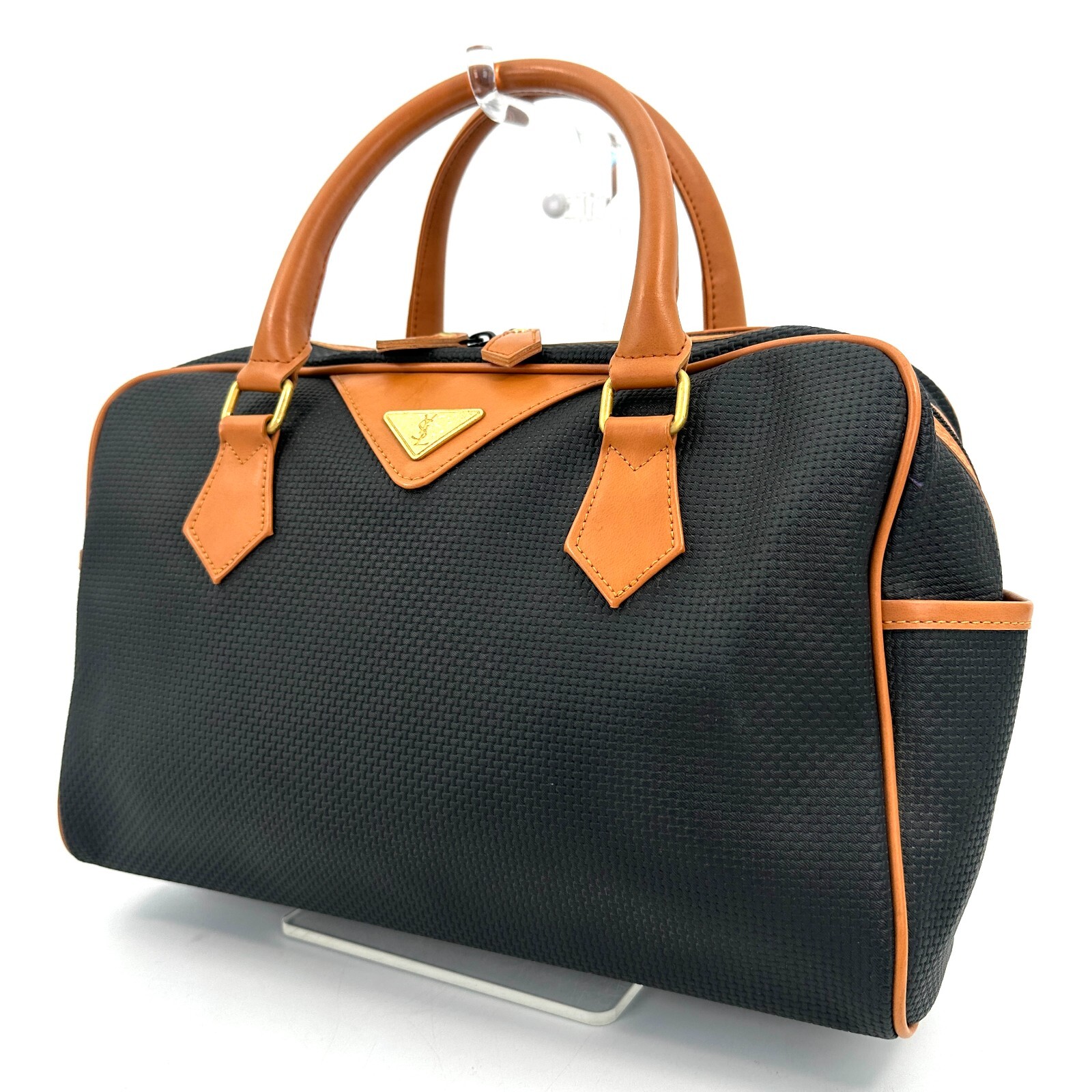 Borsa a mano Yves Saint Laurent Boston in pelle PVC nera dal GIAPPONE