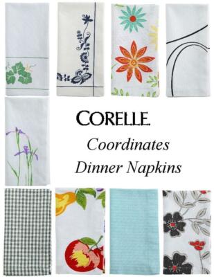 New CORELLE Coordinates 20'' Square DINNER NAPKIN 100% Cotton *PICK Your PATTERN