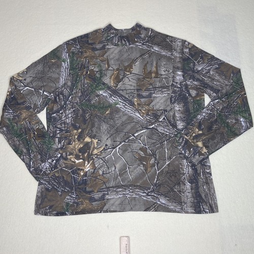 Men's XL RealTree Camouflaged Long Sleeve Mock Turtleneck Shirt Hunting Fishing - Picture 2 of 16