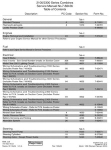 Case IH 2100 and 2300 Series Combine service manual on USB | eBay
