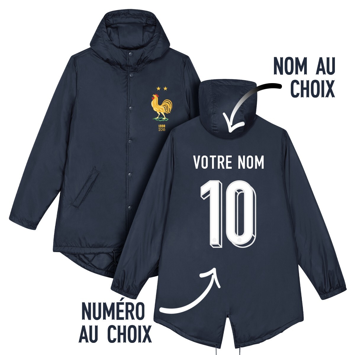 MACRON MA9323 - Veste Imperméable à Capuche Gyor - Bleu Marine - 4XL