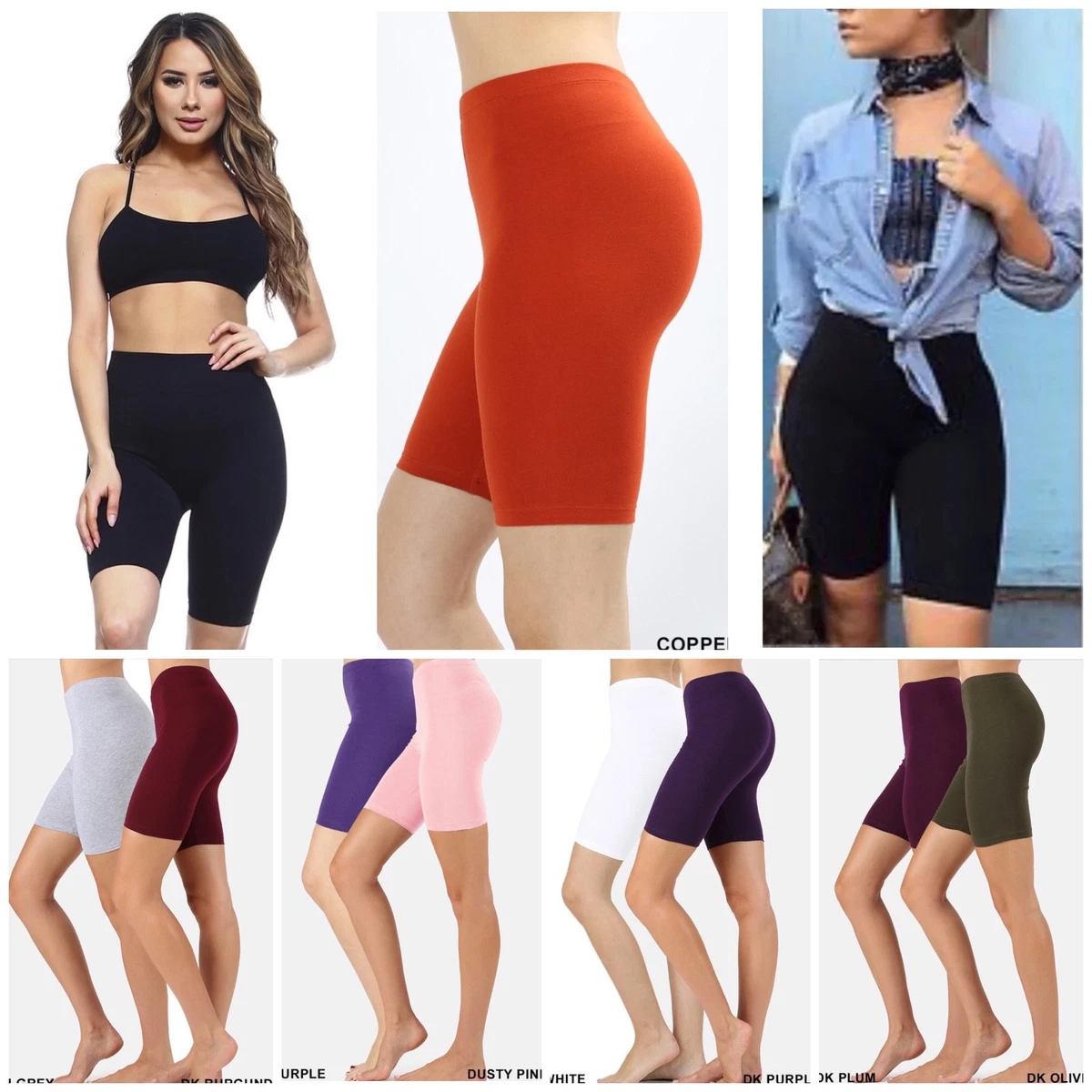 3 pack BIKER SHORT Yoga Gym Cotton SPANDEX WOMEN TEEN Shortie