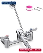 8 Center Commercial Mop Sink Faucet with Vacuum Breaker Wall Mount  Heavy-Duty