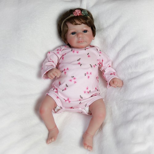 Muñecas renacidas adorables realistas de 16 pulgadas vinilo silicona juguete real recién nacido bebé niña - Imagen 3 de 7