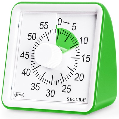Secura 60-Minute Visual Timer, Classroom Countdown Timer Green & 