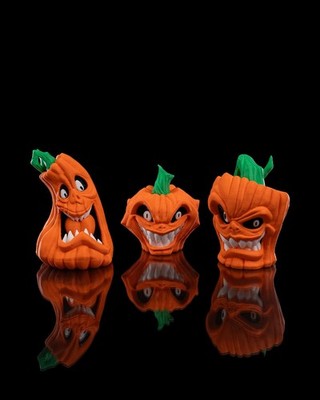 Evil Pumpkin Figurines   3 Styles Creepy Jack O  Lanterns | Halloween Pumpkin